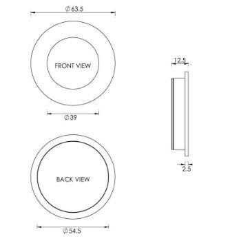 Round Flush Pull in Satin Chrome - C1835-SC