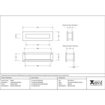 Satin Marine Stainless Steel (316) Traditional Letterbox - 49598