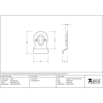 Polished Marine Stainless Steel (316) Euro Door Pull - 49811 