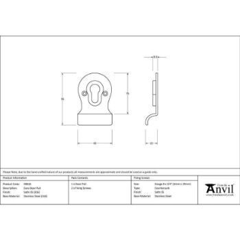 Satin Marine Stainless Steel (316) Euro Door Pull - 49810