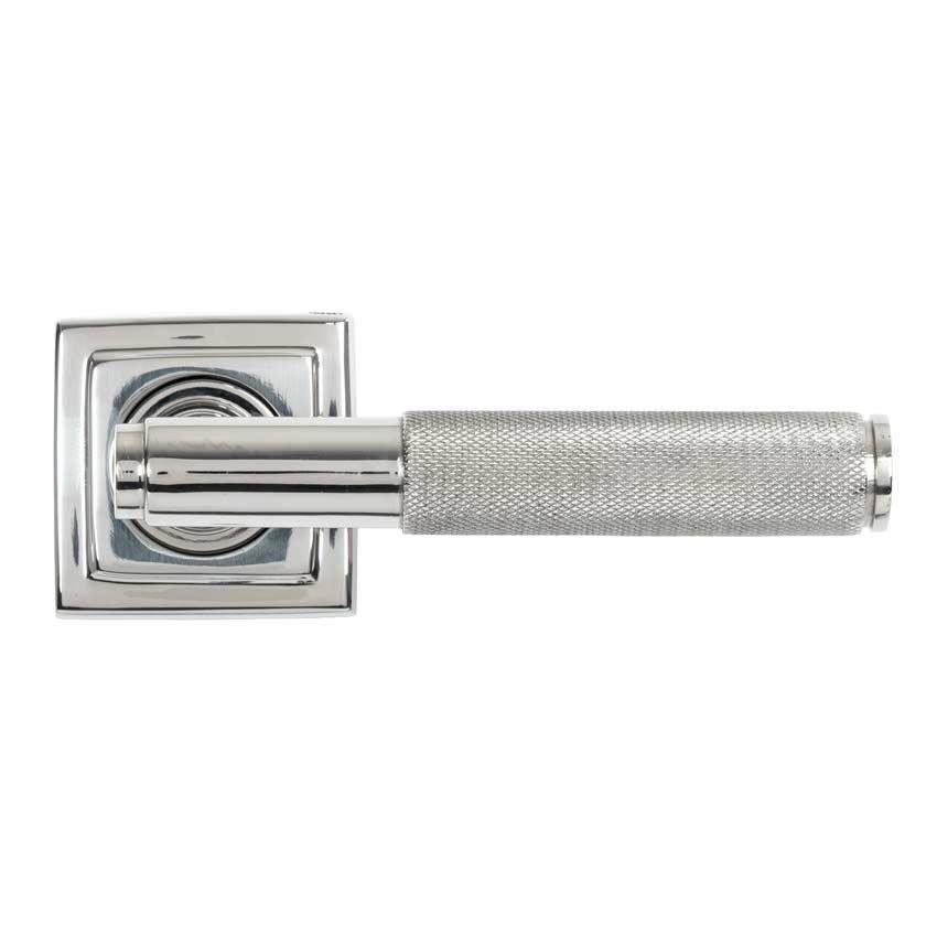 Polished Marine Stainless Steel (316) Brompton Lever on a Square Rose - 49847