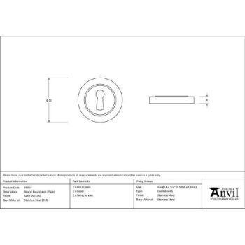 Satin Marine Stainless Steel Round Escutcheon on a Plain Rose - 49864 