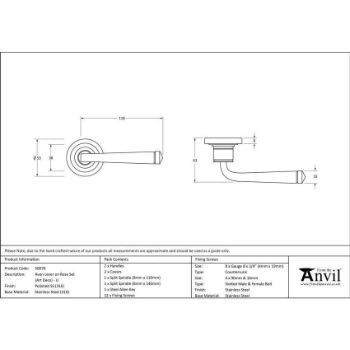 Polished Marine Stainless Steel (316) Avon Lever on an Art Deco Rose - 50078