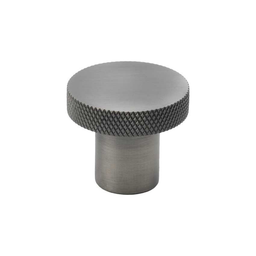 Alexander and Wilks Hanover Knurled Circular Cupboard Knob in Antique Nickel - AW802-30-AN 