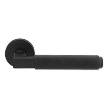 Terazzo Lever on a Round Rose in Matt Black - EUL060MB