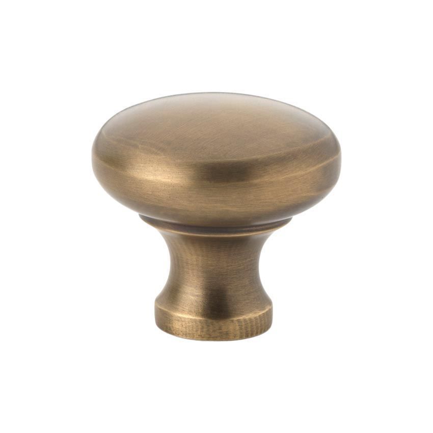 Wade Round Cabinet Knob in Antique Brass - AW836-AB 