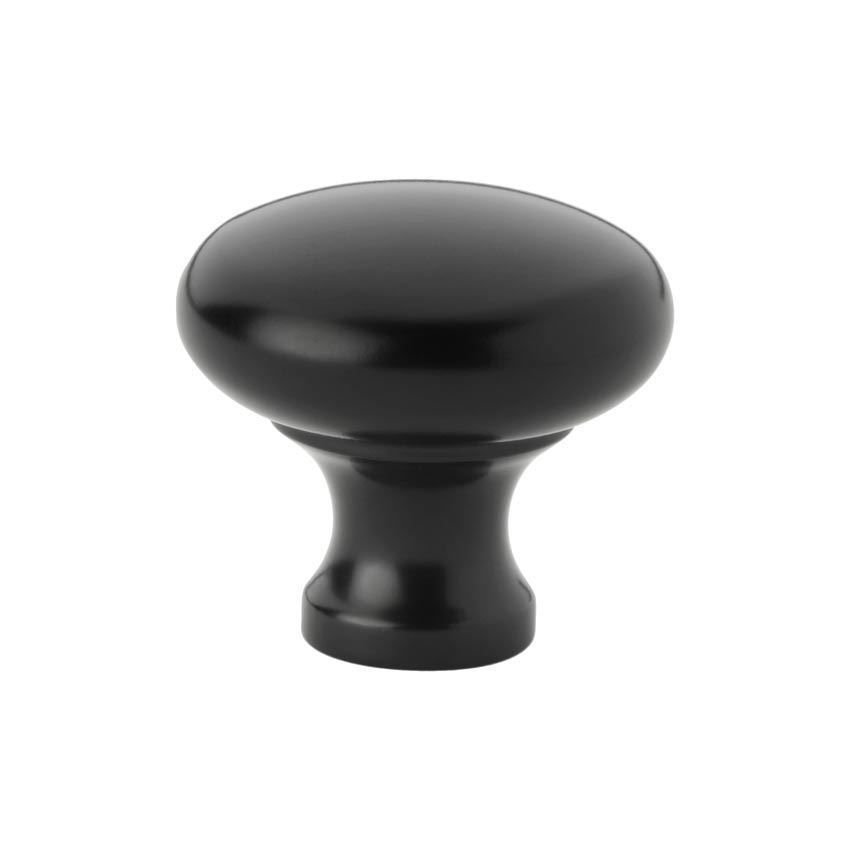 Wade Round Cabinet Knob in Black - AW836-BL