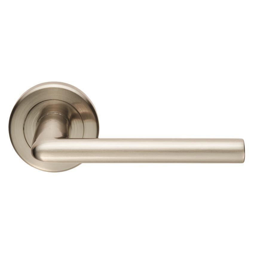 Serozzetta Dieci Lever on a Rose in Satin Nickel - SZR010SN