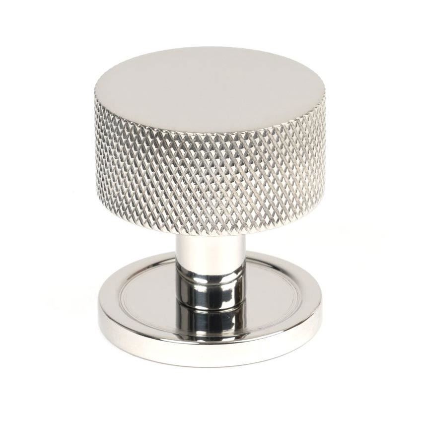 Polished Stainless Steel Brompton Cabinet Knob on a Rose - 46846 