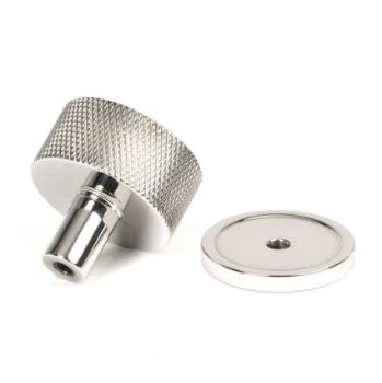 Polished Stainless Steel Brompton Cabinet Knob on a Rose - 46846 
