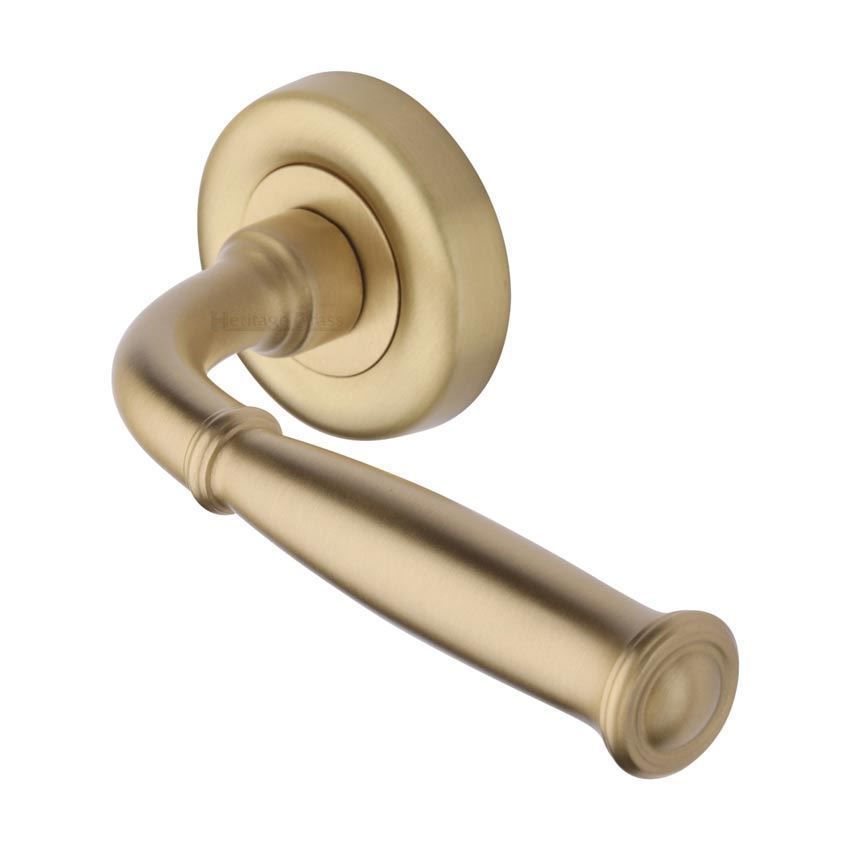 Lincoln Door Handle in Satin Brass - V1938-SB 