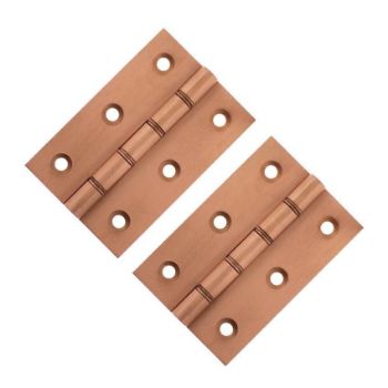 Solid Brass Hinges 3" x 2" x 2.2mm in Urban Satin Copper - AWH3222USC Solid Brass Hinges 3" x 2" x 2.2mm in Urban Satin Copper - AWH3222USC
