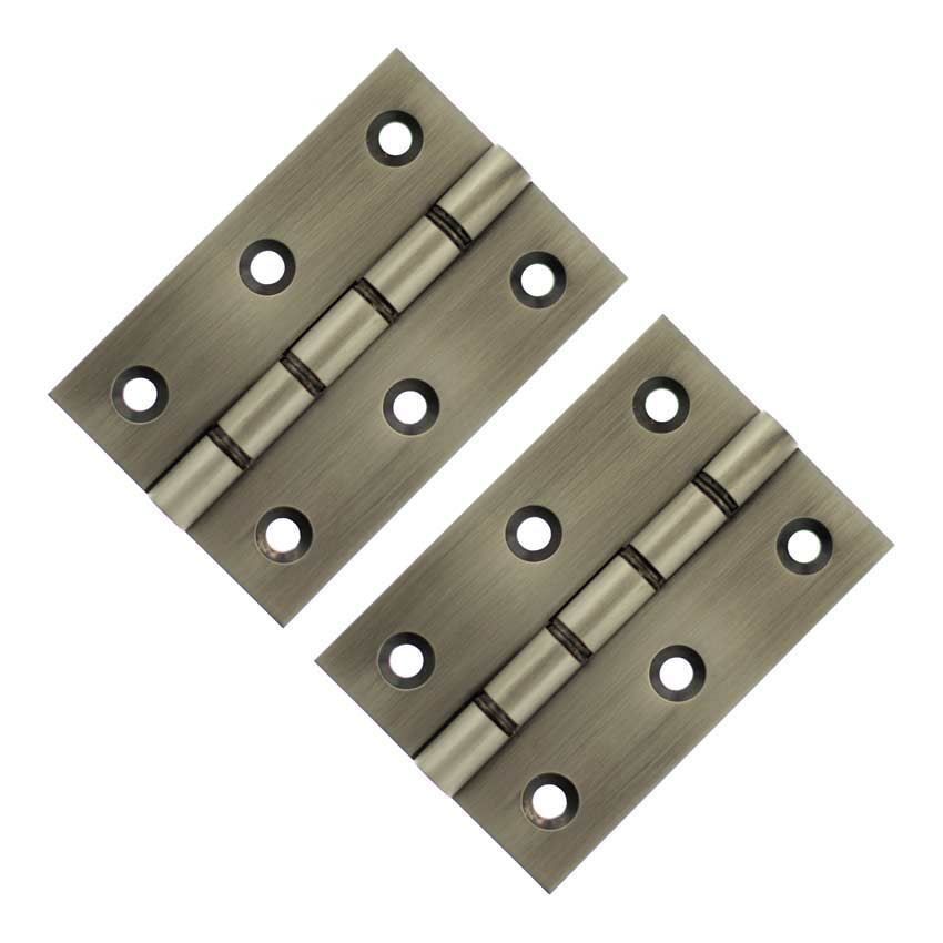 Solid Brass Hinges 3" x 2" x 2.2mm in Matt Gun Metal - AWH3222MBN