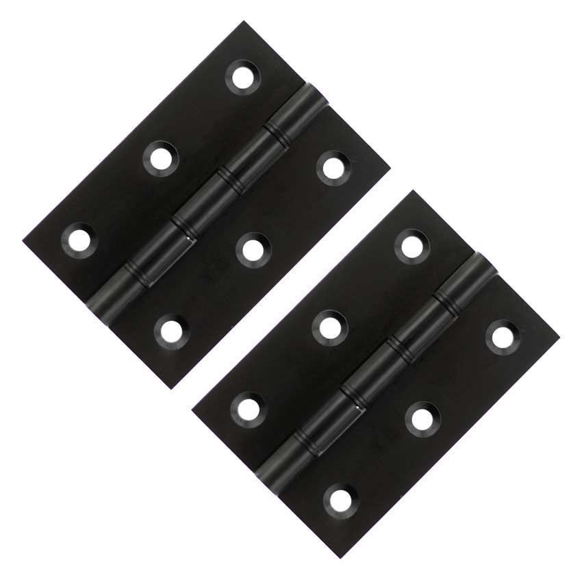 Solid Brass Hinges 3" x 2" x 2.2mm in Matt Black - AWH3222MB