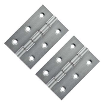 Solid Brass Hinges 3" x 2" x 2.2mm in Satin Chrome - AWH3222SC Solid Brass Hinges 3" x 2" x 2.2mm in Satin Chrome - AWH3222SC