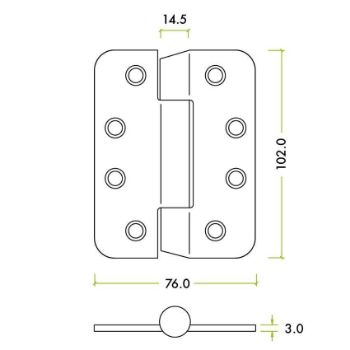 Grade 14 Anti-Ligature Stainless Steel Hinge - VHC243HTRS