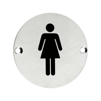 Stainless Steel Female WC Door Sign - ZSS02SS  Stainless Steel Female WC Door Sign - ZSS02SS