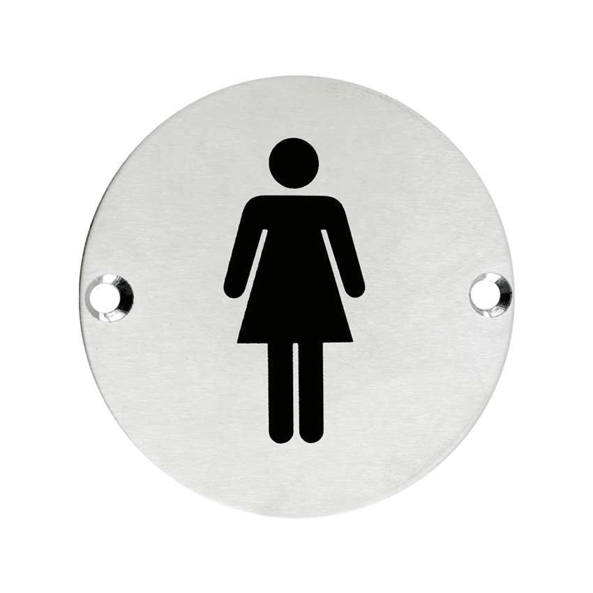 Stainless Steel Female WC Door Sign - ZSS02SS 