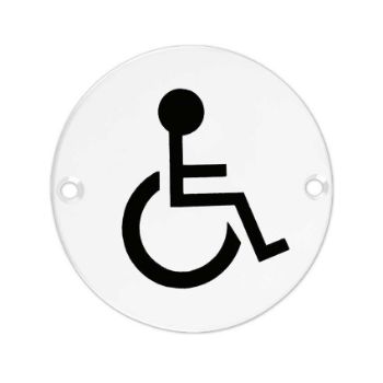 Stainless Steel Disabled Facilities Sign - ZSS07PCW Stainless Steel Disabled Facilities Sign - ZSS07PCW