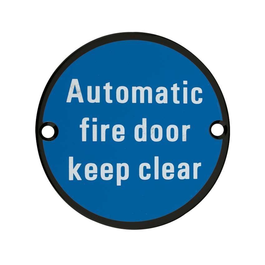 Black Automatic Fire Door Keep Clear symbol - ZSS12PCB