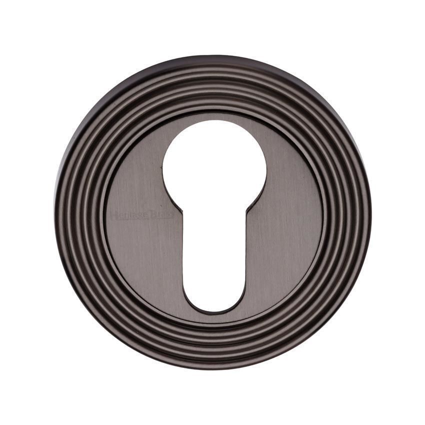 Reeded Euro Profile Escutcheon in Matt Bronze - RR4020-MB