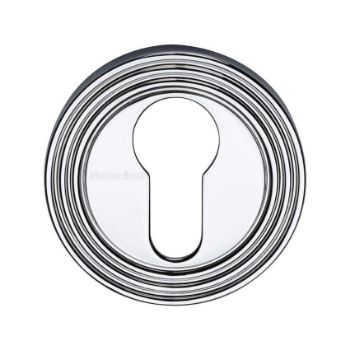 Reeded Euro Profile Escutcheon in Polished Chrome - RR4020-PC  Reeded Euro Profile Escutcheon in Polished Chrome - RR4020-PC