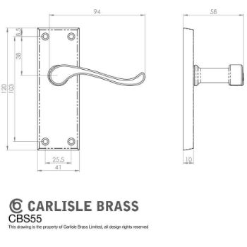 Contract Scroll Lever on a Backplate in Satin Nickel - CBS55SN