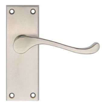 Contract Scroll Lever on a Backplate in Satin Nickel - CBS55SN 