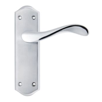Picture of Asti latch handles in dual polished and satin chrome PR062SCCP Picture of Asti latch handles in dual polished and satin chrome PR062SCCP