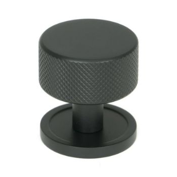 Matt Black Brompton Cabinet Knob on a Round Rose - 46838 