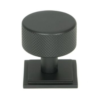 Matt Black Brompton Cabinet Knob on a Square Rose - 46841