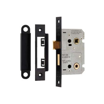 Eurospec BAE5025MB housing grade bathroom door lock in matt black finish	