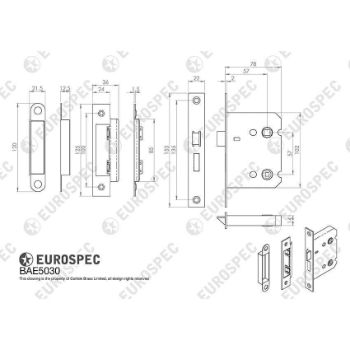 BAE5030 Lock Dimensions