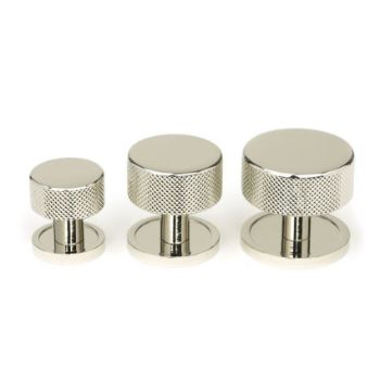 Polished Nickel Brompton Cabinet Knob on a Round Rose - 46822