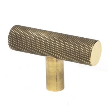 Aged Brass Brompton T-Bar Cupboard Handle - 50569 