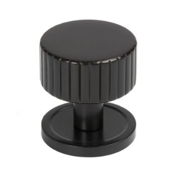 Aged Bronze Judd Cabinet Knob on a Round Rose - 50448 