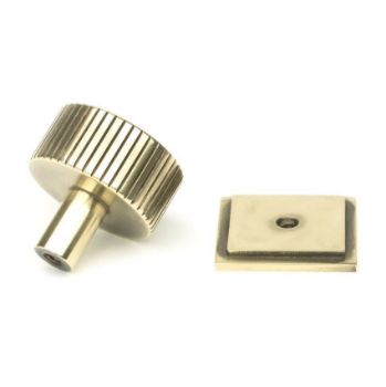 Aged Brass Judd Cabinet Knob on a Square Rose - 50379