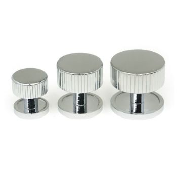 Polished Chrome Judd Cabinet Knob on a Round Rose - 50376