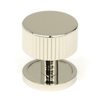 Polished Nickel Judd Cabinet Knob on a Round Rose - 50389