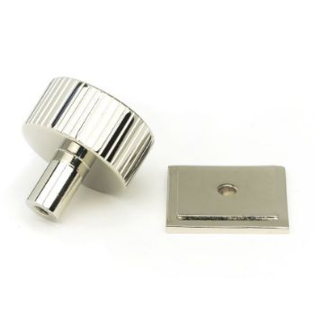 Polished Nickel Judd Cabinet Knob on a Square Rose - 50391