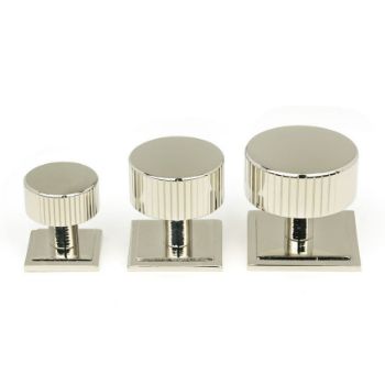 Polished Nickel Judd Cabinet Knob on a Square Rose - 50391