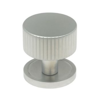 Satin Chrome Judd Cabinet Knob on a Round Rose - 50412