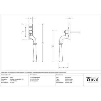 Satin (Grade 316) Stainless Steel Newbury Espag - RH - 50629