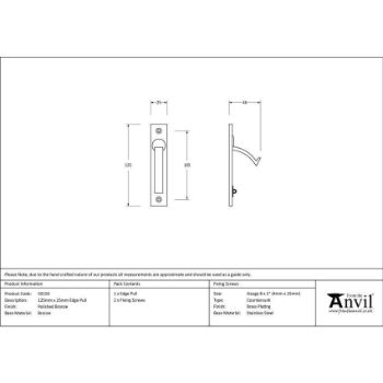 Polished Bronze Edge Pull - 50150 