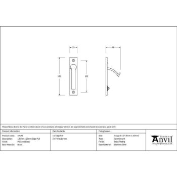 Polished Brass Edge Pull - 47173