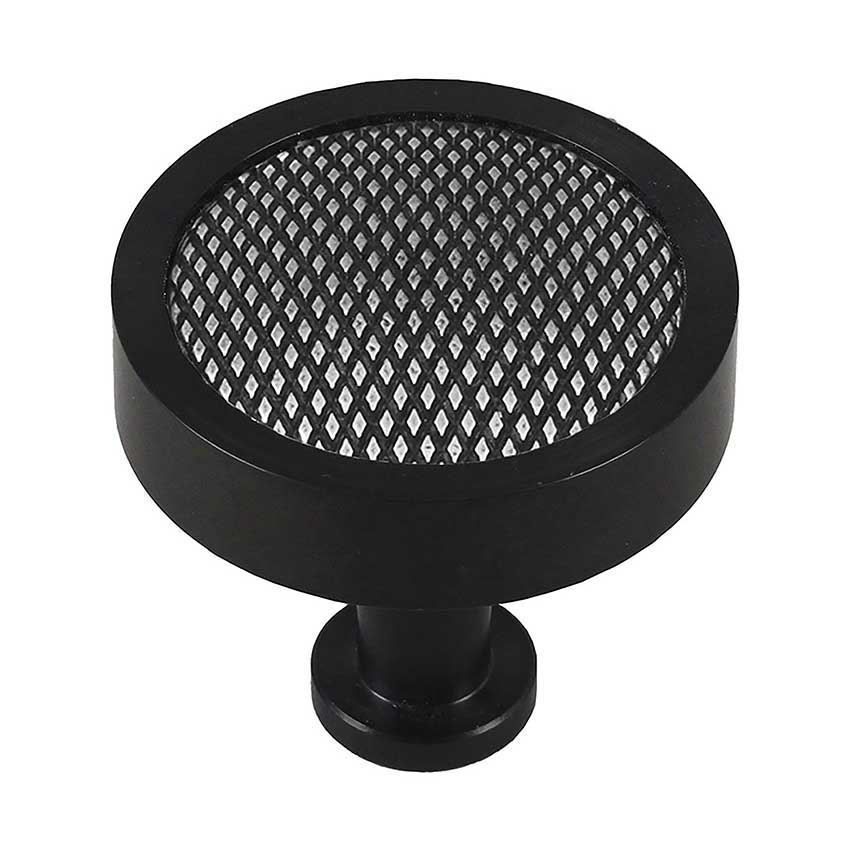 Immix Knurled True Black Cabinet Door Knob - IMX1006-B