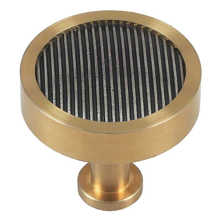 Immix Reeded Antique Gold Cabinet Door Knob - IMX2006-G