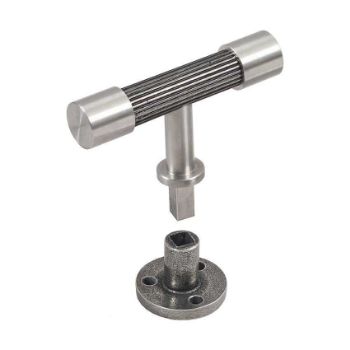 Immix Reeded Stainless Steel Cabinet T Pull Door Knob - IMX2008-S