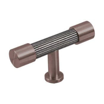 Immix Reeded Bronze Cabinet T Pull Door Knob - IMX2005-BR