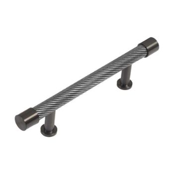 Immix Spiral True Black Cabinet Pull Handle 96mm centres IMX3002-B
